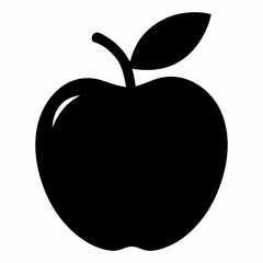 Elegant Apple Silhouette in Black