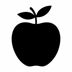 Elegant Apple Silhouette in Black