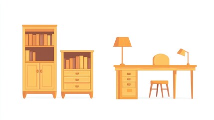 Wooden Office Furniture Arrangement