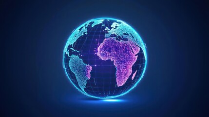 Fototapeta premium Digital Illustration Of Illuminated Planet Earth