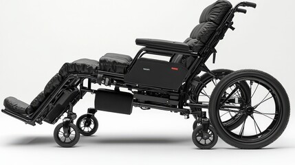 Ergonomic wheelchair designed for comfort and mobility, showcasing adjustable features and sleek design