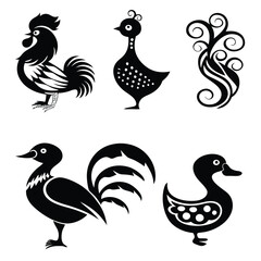 Fototapeta premium set of vector birds