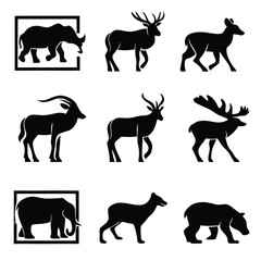 Safari and Jungle Animals Silhouette Pack