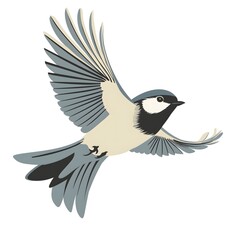 Obraz premium Natural Flying Bird Wildlife Modern Artistic Dynamic Avian Movement Realistic Contemporary Wall Decal Design Vinyl Art Creative Nature Illustration