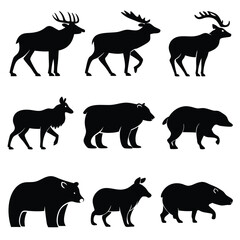 animals silhouettes vector