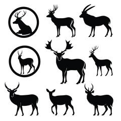 Minimalist Wild Animal Silhouette Icons