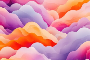 Fototapeta premium Vibrant abstract cloud shapes in soft pink, orange, and purple hues evoke a tranquil sunset sky ambiance