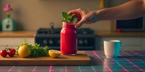Healthy Woman Preparing Fresh Organic Fruits in a Bright Modern Kitchen. healthy, lifestyle, woman, kitchen, fruits, organic, fresh, food, nutrition, wellness, diet, cooking, natural, sustainable.