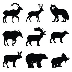 Vector Silhouettes of Wild Animals