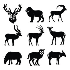 Silhouette Pack of Wild Animal Species