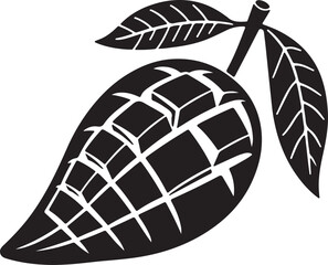 Mango silhouette vector art illustration. Mango vector icon.