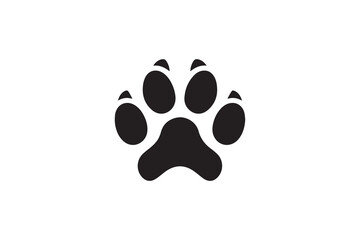 Animal paw icon vector silhouette isolated in white background