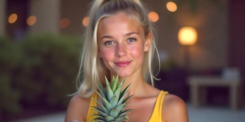 Healthy Woman Preparing Fresh Organic Fruits in a Bright Modern Kitchen. healthy, lifestyle, woman, kitchen, fruits, organic, fresh, food, nutrition, wellness, diet, cooking, natural, sustainable.