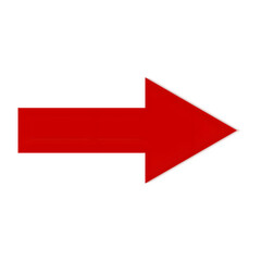 PNG Red Arrow Icon: A bold, red arrow icon pointing to the right, symbolizing direction, guidance,...