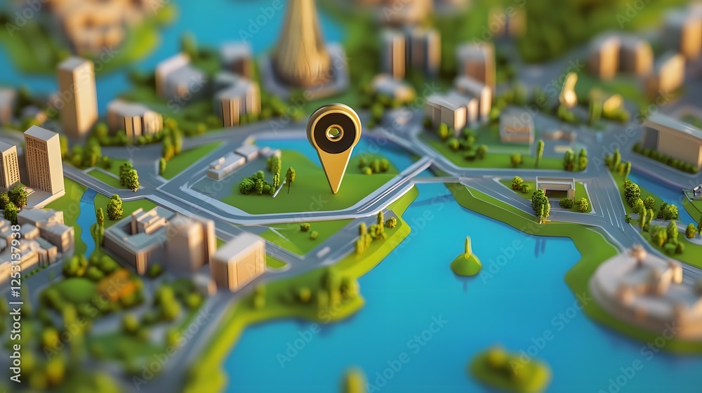 Aufkleber Aerial view of a dynamic and bustling metropolitan city skyline featuring a stunning array of towering skyscrapers intricate road networks and a winding river cutting through the urban landscape