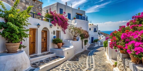 Santorini Kamari Village: Candid Moments of Stone Architecture & Aegean Sea Views