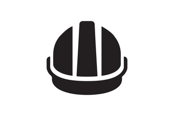 construction worker safety helmet icon vector silhouette isolated in white background