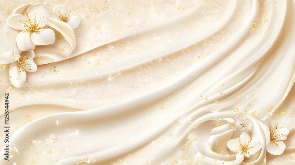 Aufkleber beautifully crafted abstract image showcasing a dreamlike cascade of creamy flowing waves and swirls