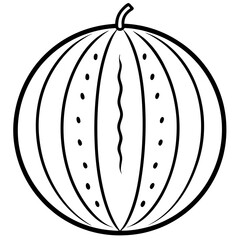 watermelon line art vector