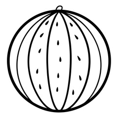 watermelon line art vector