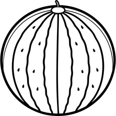 watermelon line art vector