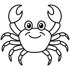 Cute crab cartoon coloring page illustration vector. For kids coloring book