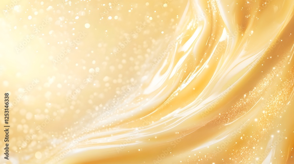 Aufkleber captivating shimmer and glow luxurious golden fluid motion abstract background with radiant metallic