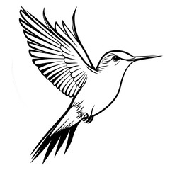 Obraz premium Elegant Hummingbird Decal Design with Detailed Wing Pattern Perfect for Wall Window Door Sticker Vinyl Cut Modern Nature Wildlife Graphics Artistic Art