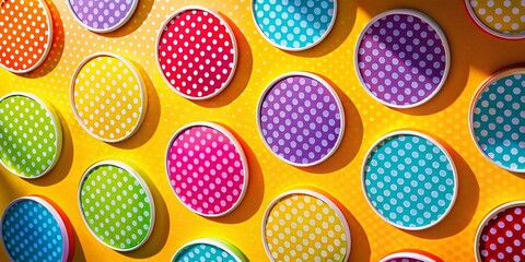 Silhouette of 12 Circular Labels, 59mm Diameter, Product Packaging Design Template