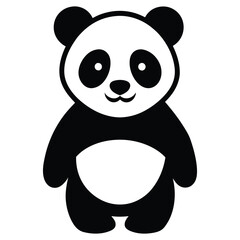 Panda Silhouette with Unique Color Background, Stylized in Vector Illustration, panda, teddy. Panda silhouette vector. Panda vector icon. 