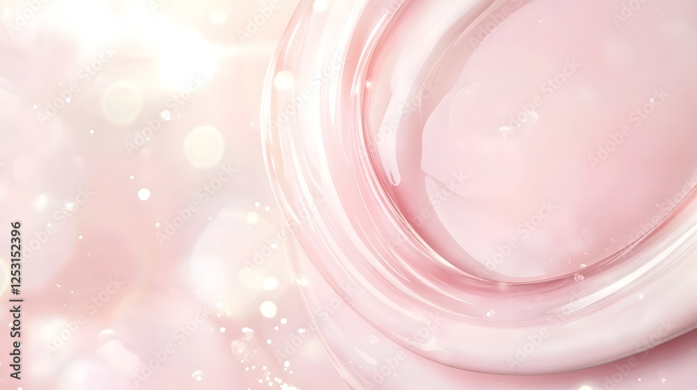 Poster elegant and captivating abstract fluid gradient swirl in soft pink and pastel hues creating a romant