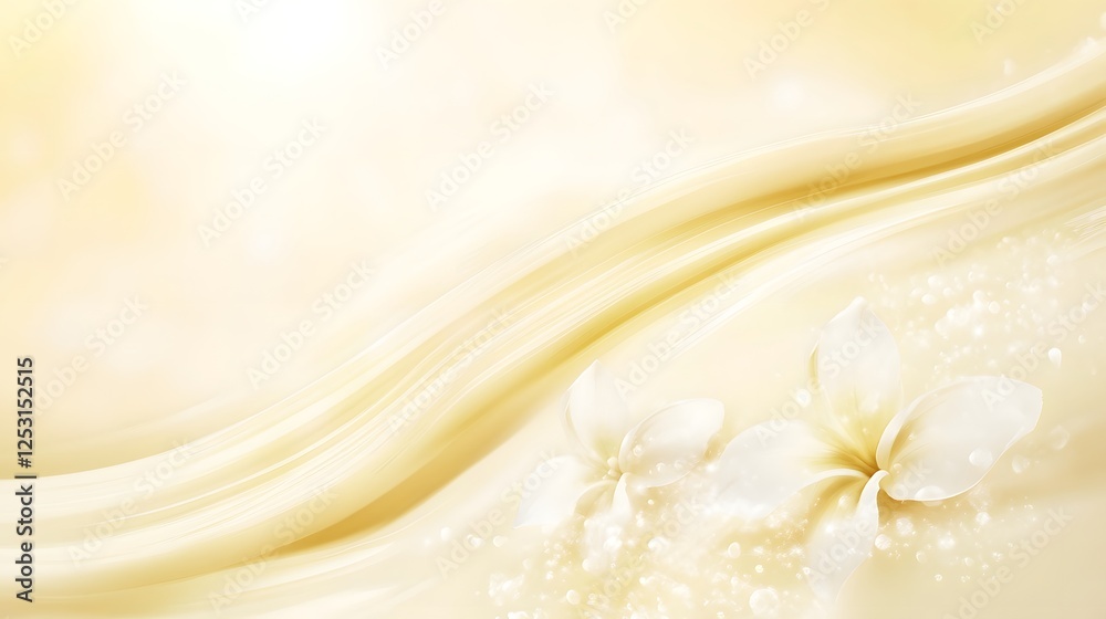 Aufkleber elegant and soothing swirling golden waves on a soft ethereal and hazy backdrop perfect for luxury i