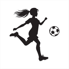 woman football player silhouette