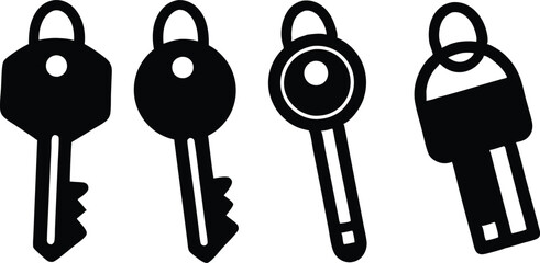 Key icon set. Key vector icon. Key symbol. Key set. key icon. key vector icon. key set silhouette. key silhouette 