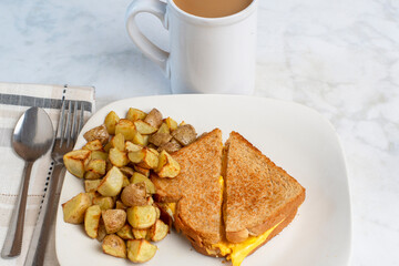 fried egg  melt  breakfast sandwich