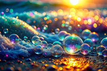 Sparkling Wave of Bubbles and Glitter: Abstract Light Photography
