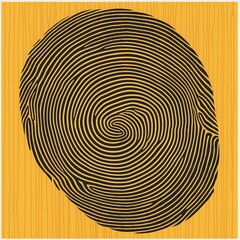 Spiral Pattern Abstract Geometric Modern Decal Sticker Circular Design Black Yellow Contemporary Art Decorative Professional Minimal Artistic