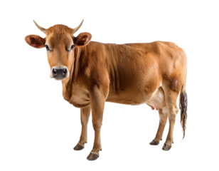 cow with horns isolated on white