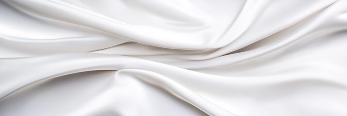Obraz premium Elegant white silk fabric with smooth flowing folds and soft texture background