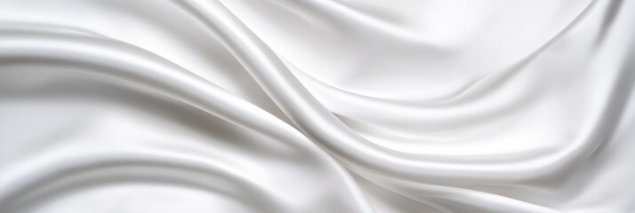 Obraz premium Elegant white silk fabric with smooth flowing folds and soft texture background
