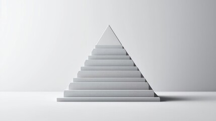 Fototapeta premium White Pyramid Structure with Steps on White Background
