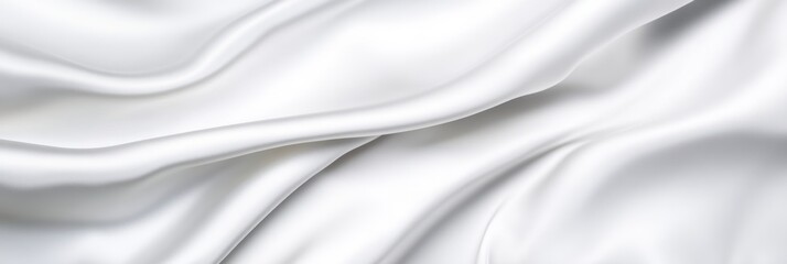 Naklejka premium Elegant white silk fabric with smooth flowing folds and soft texture background