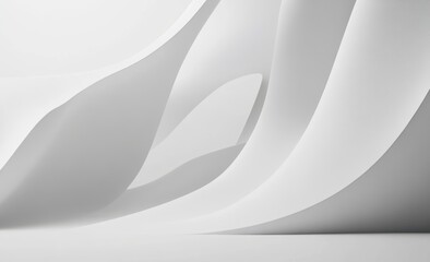 Fototapeta premium Abstract geometric white paper texture with folded and crumpled 3D shapes