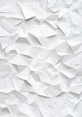 Fototapeta premium Abstract geometric white paper texture with folded and crumpled 3D shapes