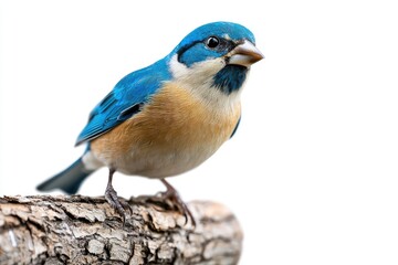 Naklejka premium Vibrant Blue Bird Perched on a Branch with Soft Focus Background Capturing Nature's Beauty and Elegance in a Close-Up Wildlife Shot