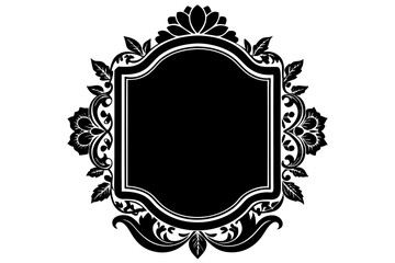 Create a frame silhouette vector style with a white background
