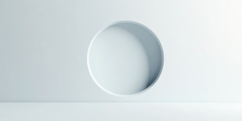 Minimalist Oval Niche in a Light-Colored Wall Perfect for Product Display or Abstract Background