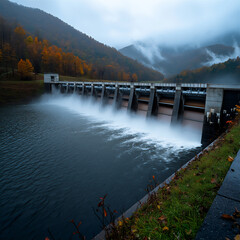  water flowing over a dam