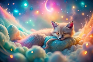 Surreal Bright Sleeping Animal Poster: Dreamy Wildlife Photography