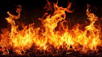 Intense Dramatic Flames Raging in a Fiery Blaze with Glowing Embers Billowing Smoke and Powerful Chaotic Energy  This Captivating Scene Showcases the Raw Power and Mesmerizing Beauty of Fire